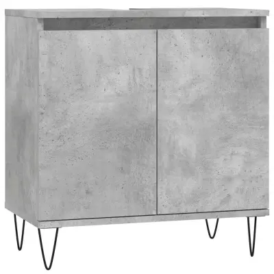 vidaXL Kopalniška omarica betonsko siva 58x33x60 cm inženirski les