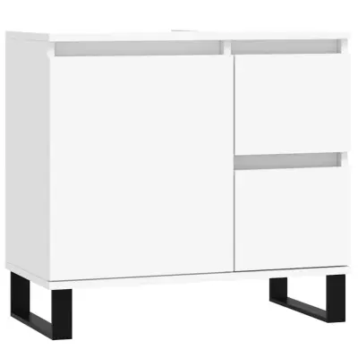 vidaXL Kopalniška omarica bela 65x33x60 cm inženirski les