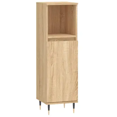 vidaXL Kopalniška omarica sonoma hrast 30x30x100 cm inženirski les