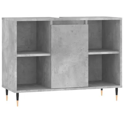 vidaXL Kopalniška omarica betonsko siva 80x33x60 cm inženirski les