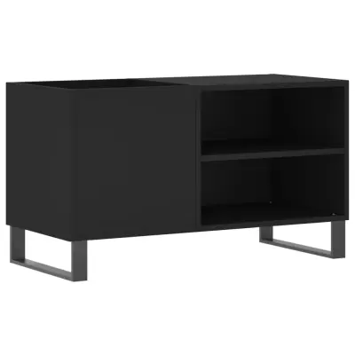 vidaXL Omarica za gramofonske plošče črna 85x38x48 cm inženirski les
