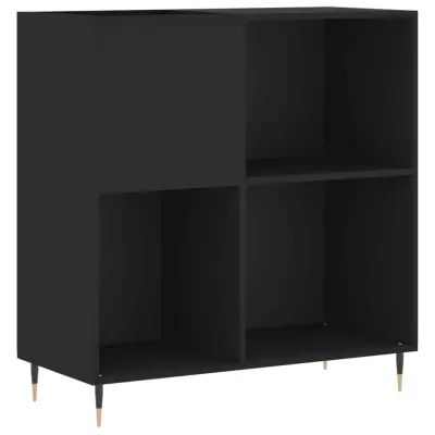 vidaXL Omarica za gramofonske plošče črna 84,5x38x89 cm inženirski les