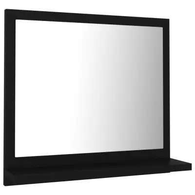 vidaXL Kopalniško ogledalo črno 40x10,5x37 cm iverna plošča