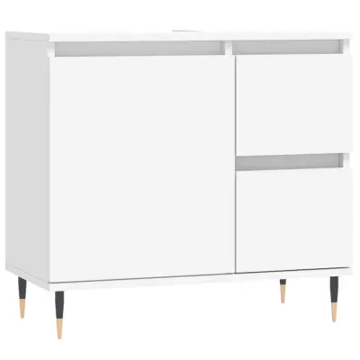 vidaXL Kopalniška omarica bela 65x33x60 cm inženirski les