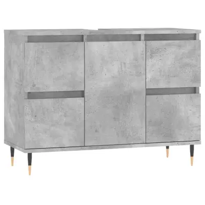 vidaXL Kopalniška omarica betonsko siva 80x33x60 cm inženirski les