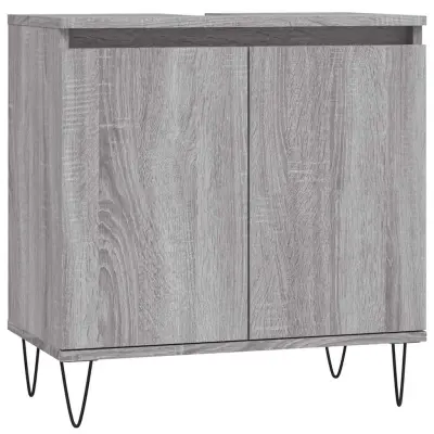 vidaXL Kopalniška omarica siva sonoma 58x33x60 cm inženirski les