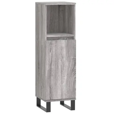 vidaXL Kopalniška omarica siva sonoma 30x30x100 cm inženirski les