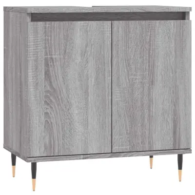 vidaXL Kopalniška omarica siva sonoma 58x33x60 cm inženirski les