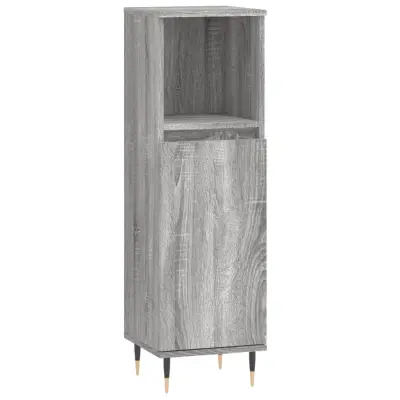 vidaXL Kopalniška omarica siva sonoma 30x30x100 cm inženirski les