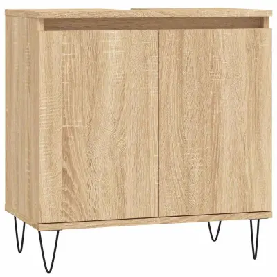vidaXL Kopalniška omarica sonoma hrast 58x33x60 cm inženirski les