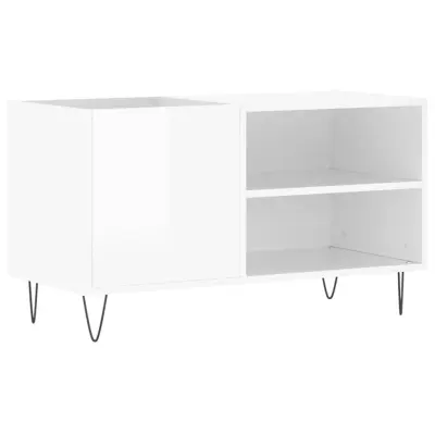 vidaXL Omarica za gramofonske plošče sijaj bela 85x38x48 cm inž. les
