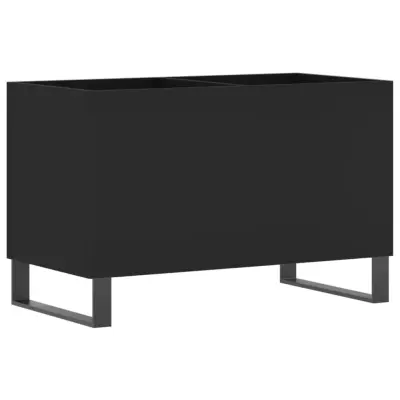 vidaXL Omarica za gramofonske plošče črna 74,5x38x48 cm inženirski les