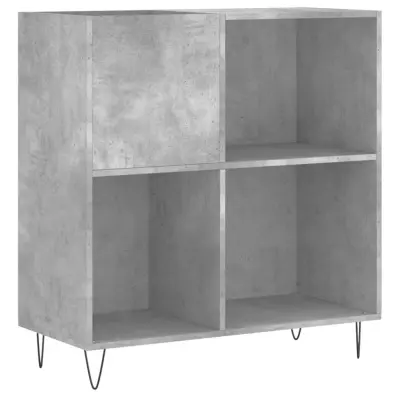 vidaXL Omarica za gramofonske plošče betonsko siva 84,5x38x89 cm les