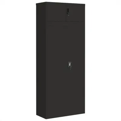 vidaXL Arhivska omara črna 90x40x220 cm jeklo