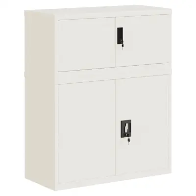 vidaXL Arhivska omara bela 90x40x110 cm jeklo
