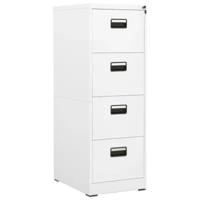 vidaXL Arhivska omarica bela 46x62x133 cm jeklo