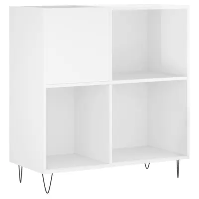 vidaXL Omarica za gramofonske plošče sijaj bela 84,5x38x89 cm inž. les