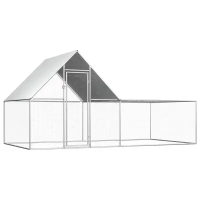 vidaXL Kokošnjak 4x2x2 m pocinkano jeklo
