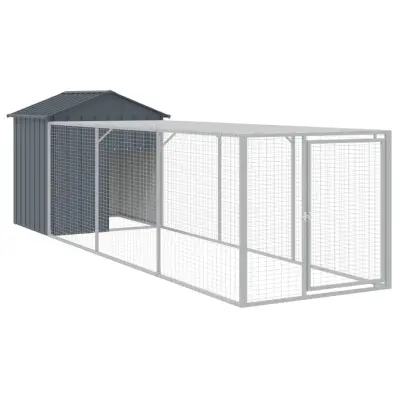 vidaXL Kokošnjak z izhodom antracit 117x405x123 cm pocinkano jeklo