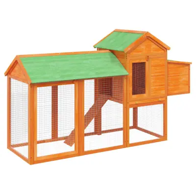 vidaXL Kokošnjak rjav 193x65x117 cm trdna borovina