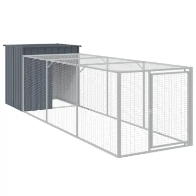 vidaXL Kokošnjak z izhodom antraciten 110x405x110 cm pocinkano jeklo