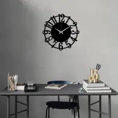 WALLXPERT Metal Wall Clock 15 - Black stenska ura