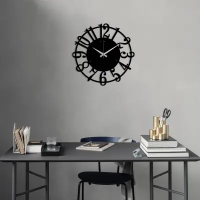 WALLXPERT Metal Wall Clock 15 - Black stenska ura