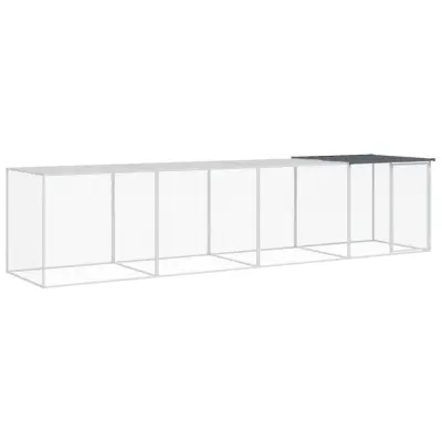 vidaXL Kokošnjak s streho antracitna 403x98x90 cm pocinkano jeklo