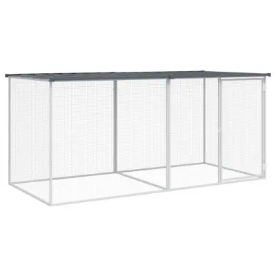 vidaXL Kokošnjak s streho antracit 203x98x90 cm pocinkano jeklo