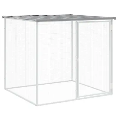 vidaXL Kokošnjak s streho svetlo siv 103x98x90 cm pocinkano jeklo