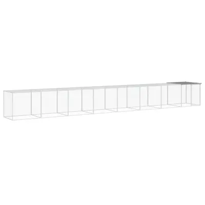 vidaXL Kokošnjak s streho svetlo sivo 803x98x90 cm pocinkano jeklo
