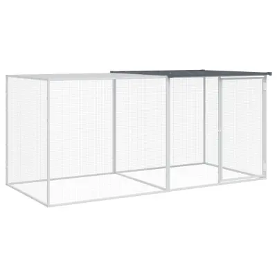 vidaXL Kokošnjak s streho antracit 203x98x90 cm pocinkano jeklo