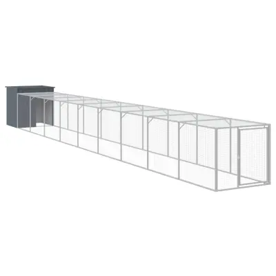 vidaXL Kokošnjak z izhodom antraciten 110x1017x110 cm pocinkano jeklo