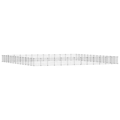 vidaXL Ograda za hišne ljubljenčke z 52 paneli črna 35x35 cm jeklo
