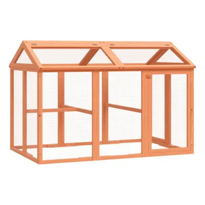 vidaXL Ograda za male živali rjava 141x94x104 cm trdna borovina