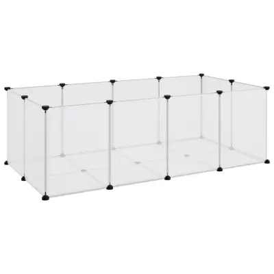 vidaXL Ograda za male živali prozorna 144x74x46,5 cm PP in jeklo