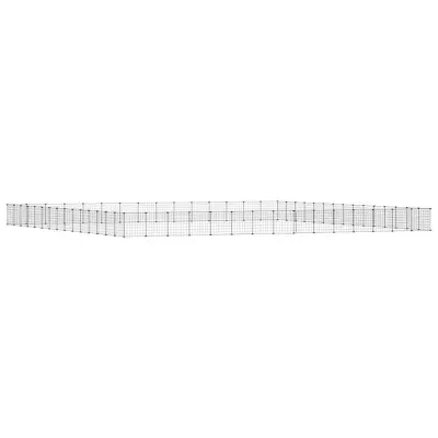 vidaXL Ograda za hišne ljubljenčke s 60 paneli črna 35x35 cm jeklo