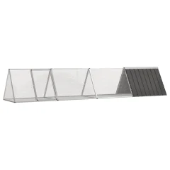 vidaXL Kletka za zajce antracit 403,5x80,5x71 cm pocinkano jeklo