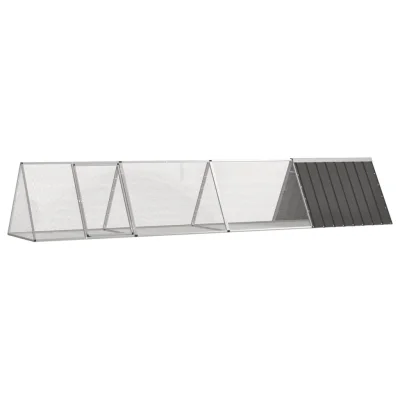 vidaXL Kletka za zajce antracit 403,5x80,5x71 cm pocinkano jeklo