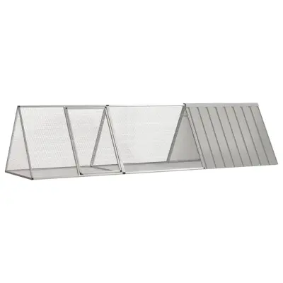 vidaXL Kletka za zajce siva 302,5x80,5x71 cm pocinkano jeklo