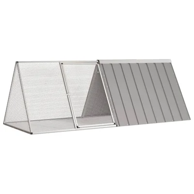 vidaXL Kletka za zajce siva 201,5x80,5x71 cm pocinkano jeklo