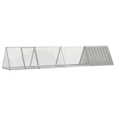 vidaXL Kletka za zajce siva 403,5x80,5x71 cm pocinkano jeklo