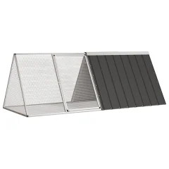 vidaXL Kletka za zajce antracit 201,5x80,5x71 cm pocinkano jeklo