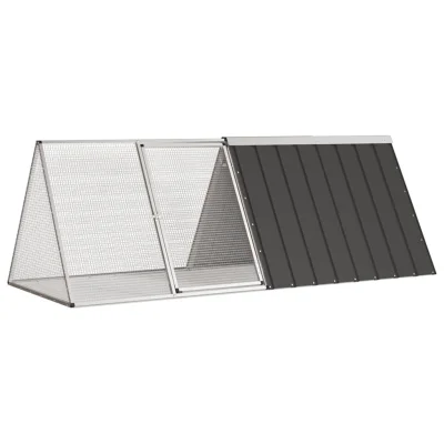 vidaXL Kletka za zajce antracit 201,5x80,5x71 cm pocinkano jeklo