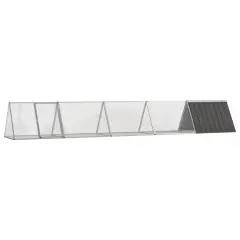 vidaXL Kletka za zajce antracit 504,5x80,5x71 cm pocinkano jeklo