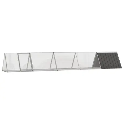 vidaXL Kletka za zajce antracit 504,5x80,5x71 cm pocinkano jeklo