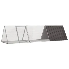 vidaXL Kletka za zajce antracit 302,5x80,5x71 cm pocinkano jeklo