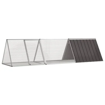 vidaXL Kletka za zajce antracit 302,5x80,5x71 cm pocinkano jeklo