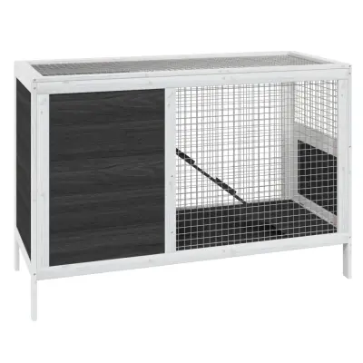 vidaXL Zajčnik siv 103x44x69,5 cm trdna borovina