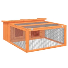 vidaXL Zajčnik rjav 117,5x97x47,5 cm trdna borovina